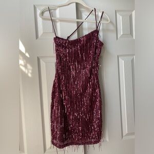 Windsor One-Shoulder Sequins Dress